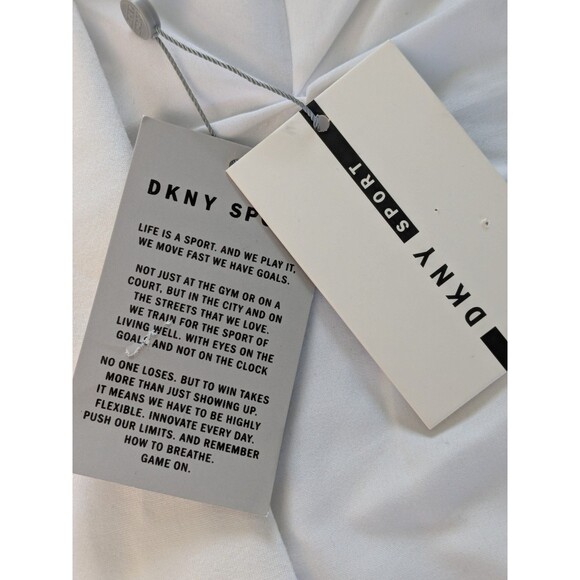 DKNY Sport Sweatshirt Womens L HighLow Bold Black Lacquer Logo Techno Athleisure - Picture 5 of 15